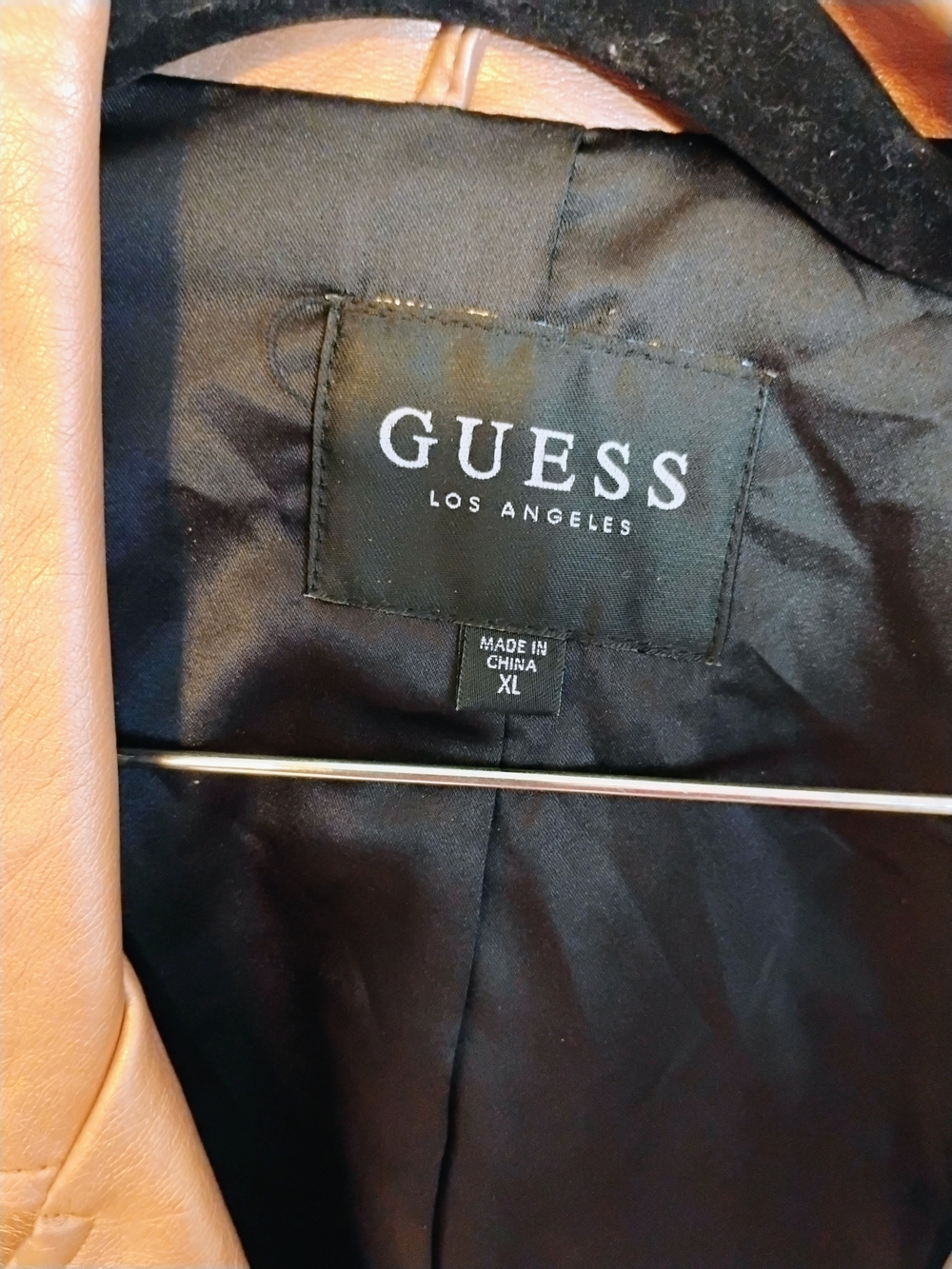 GUESS Women's Tan Leather-Look Jacket